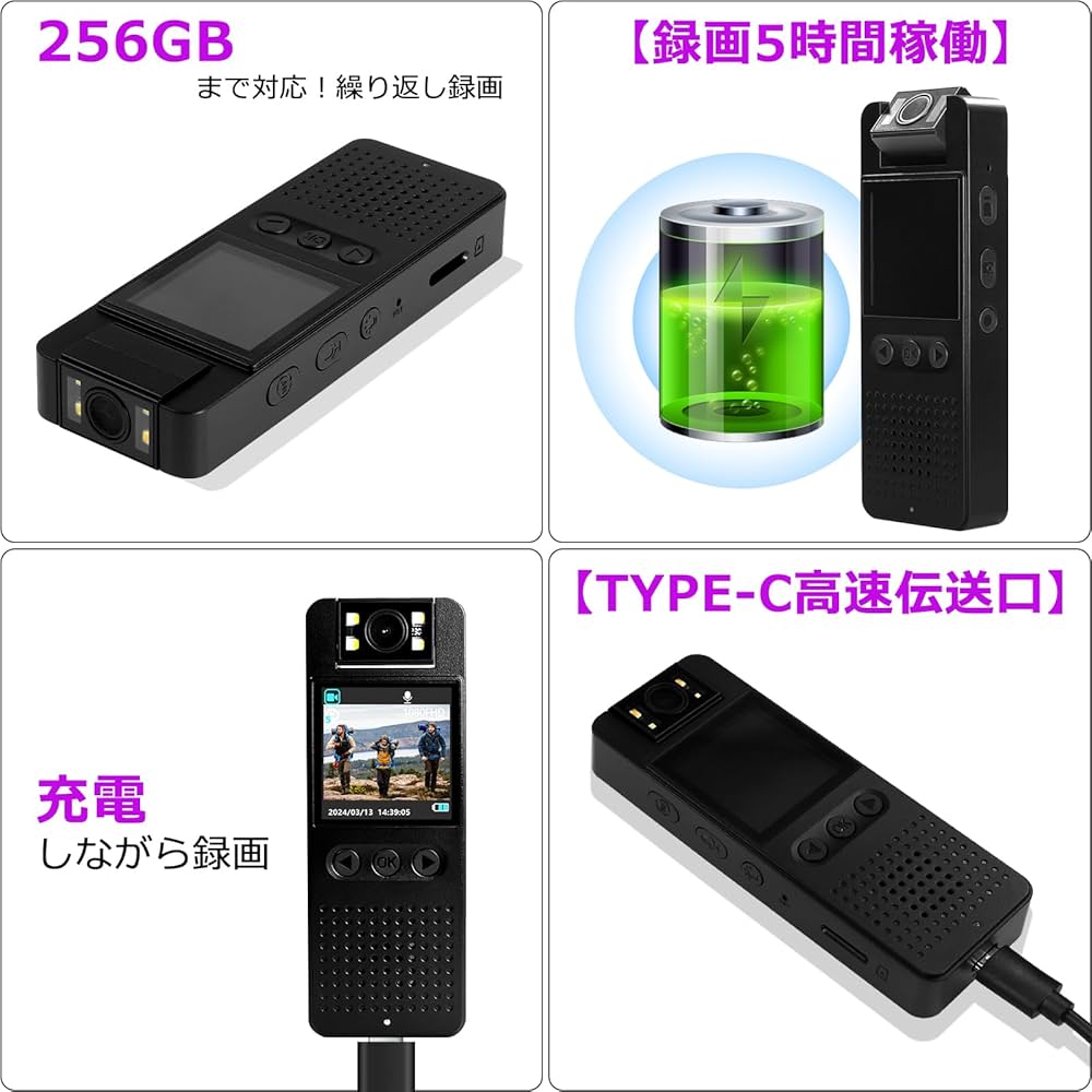 Amazon | 小型カメラ 小型ビデオカメラ ウェアラブルカメラ小型